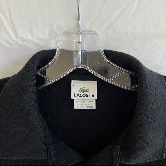 Lacoste Men's L. 12.12 HEATHERED PETIT PIQUÉ COTTON POLO black size XL - Picture 3 of 7
